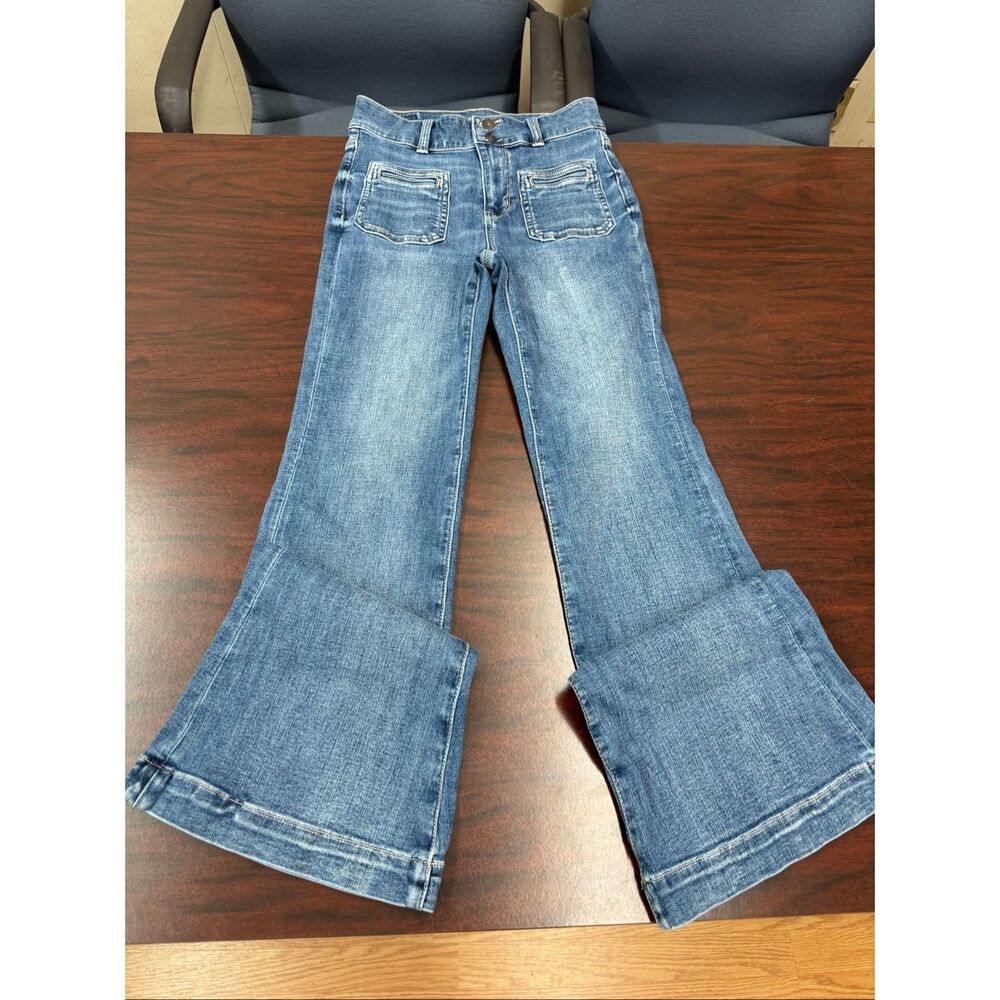 American Eagle Outfitters Women’s Blue Wide Leg Jeans - Flare Hem